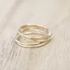 Thin Gold Hammered Stacking Rings Set of 5 Women Ring Set