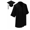 high quality and best workmanship children cap and gowns black graduation gown kids