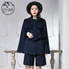 D-HARRY Solid Color Jacket Wool Blend Women's Cape Short Jacket