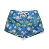 Manufacturer elastic customizing ladies blue floral print swim shorts