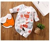 Wholesale Cute Style Newborn Baby Cotton Romper+Foxy Bib Infant Long Sleeves Autumn Onesie Baby Romper