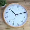 14Inch Modern Design North-european Style Beech Wood Wall Quartz Clock for Luxury Hotel Sublimation Decoration