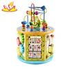 Best educational toys six sides wooden activity cube for kids W11B153