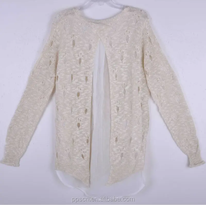 2015 new arrival high quality knit chiffion switch wool handmade sweater design for girl,latest