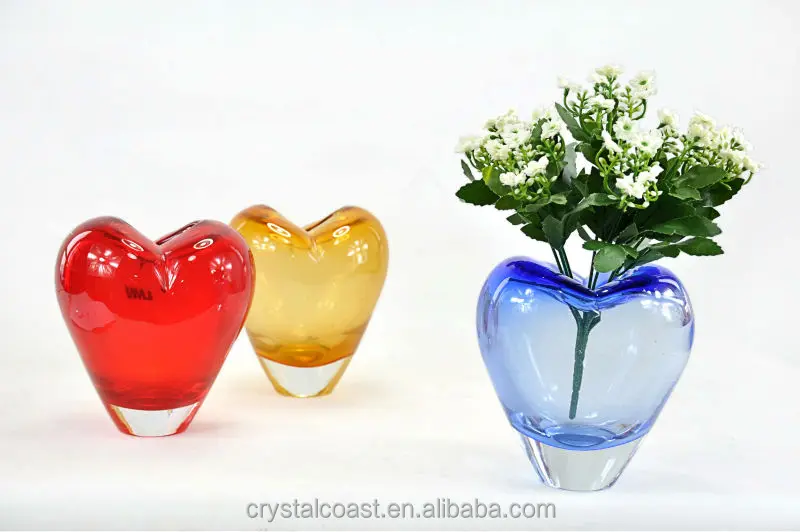 Wholesale Handmade Craft From Waste Material Heart Shaped Glass Jars