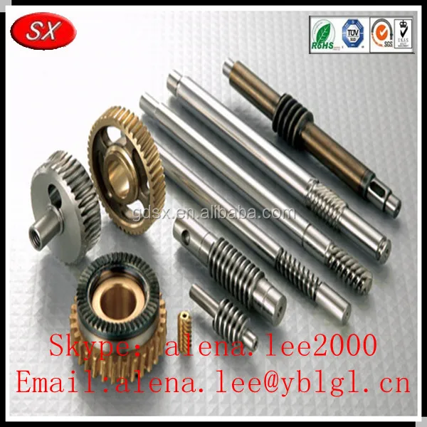 Iso/rohs Passed Brass/bronze/stainless Steel Long Worm Gear Shafts,Helical Gear Shaft