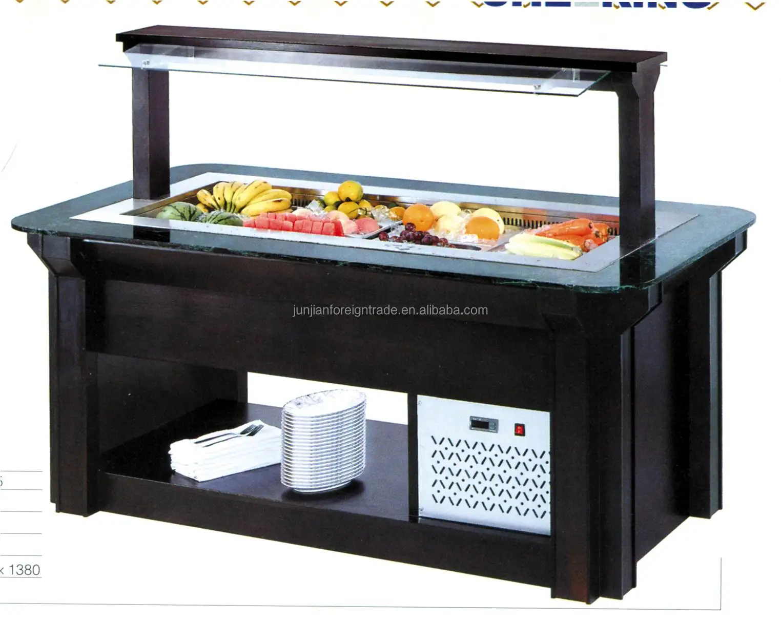 Marble Salad Bar / Marble Kitchen Island / Salad Display Refrigerator