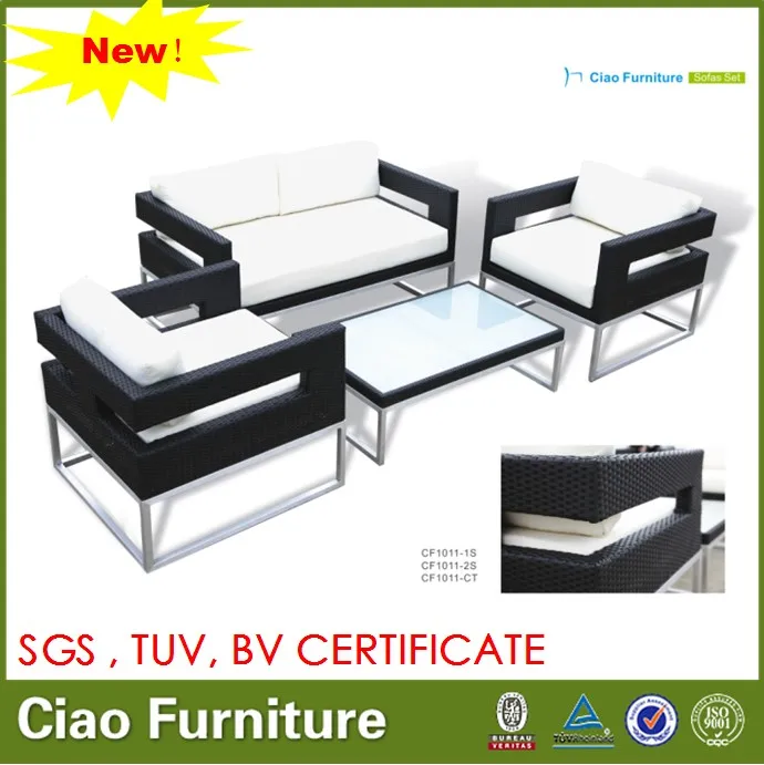 Rattan Garden Sofa Set/synthetic Rattan Furniture With Aluminum Base