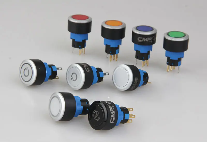 MU series 22mm plastic illuminated button with power symbol