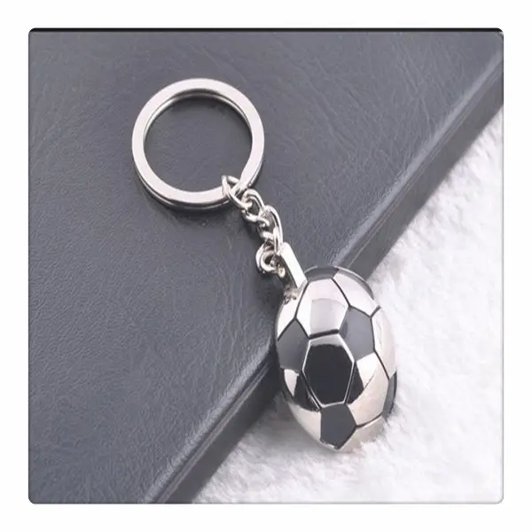 巴西世界杯纪念品橡胶旋转足球金属钥匙链