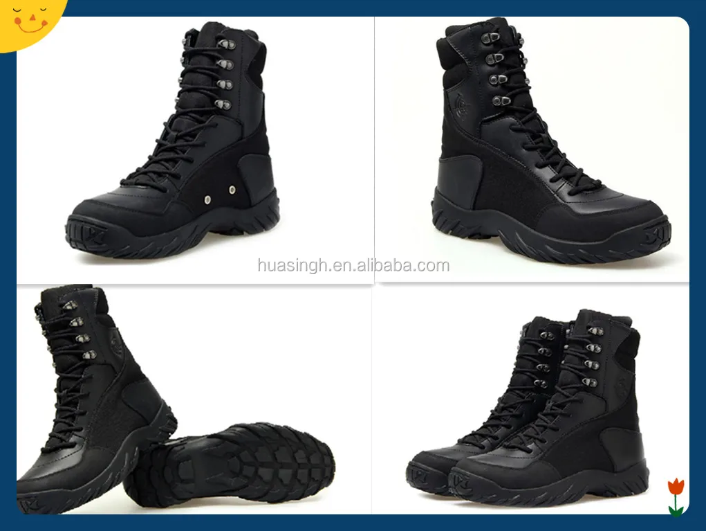 Black Leather Tactical Combat Boots ECHO Military Special Forces SWAT Army SAS 