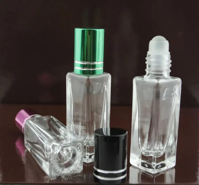 Wholesale 6ml Square Roll On Perfume Glass Bottle With Aluminium Screw