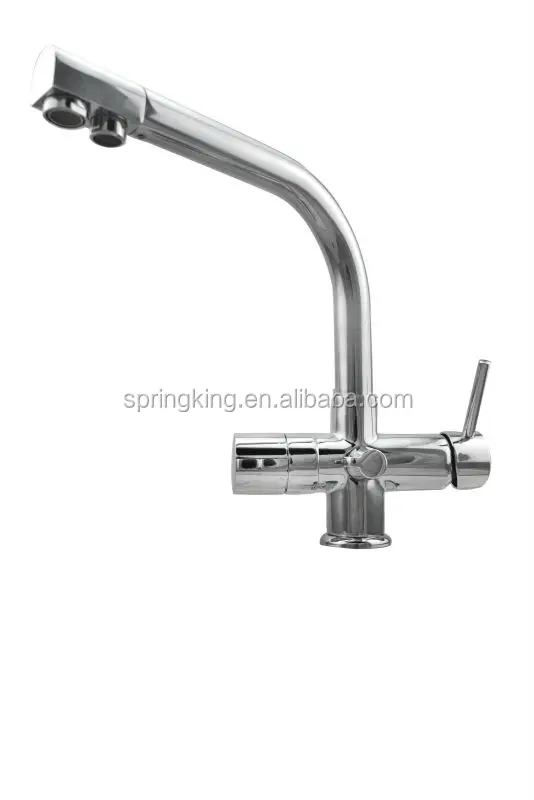 Four Way Kitchen Faucet Dual Handle Pull Down Faucets With Sprayer 4 Hole Brushed Nickel Mixer Tap Sk 4307 Four Way Kitchen Faucet Dual Handle Pull Down Faucets With Sprayer 4 Hole Brushed Nickel Mixer Tap Sk 4307