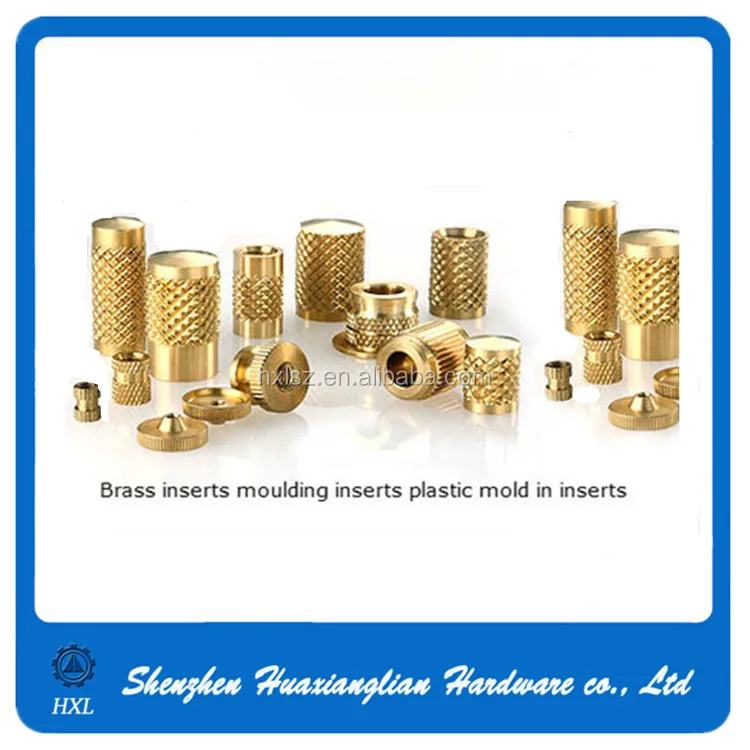 M3 M4 M6 M6 Brass Self Tapping Threaded Knurled Inserts For Plastics