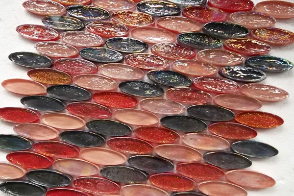 Glass Tile Oval Mosaic, Glass Mosaic Pattern, Mosaic Glass Bathroom Wall Tile