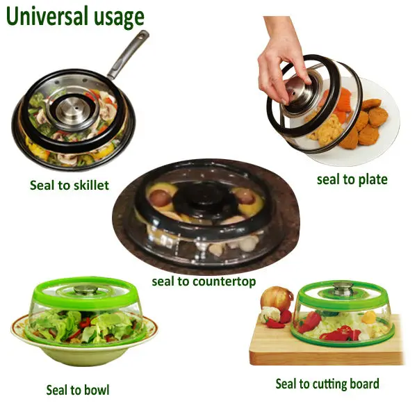 Vacuum Pizza Saver Seal Dome Elastic Reusable Food Cover /pressdome