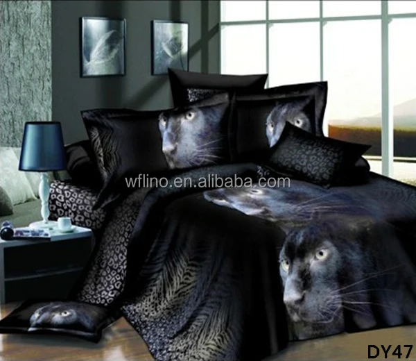 100 Polyester 3d Printing Wolf Bedding Set Dog Print Product
