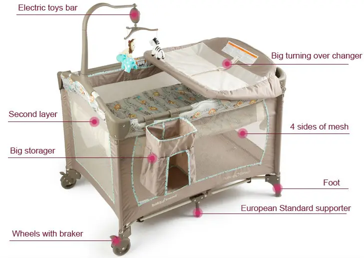 Luxury Cribs For Baby Bedroom Furniture Buy Travel Folding Foam