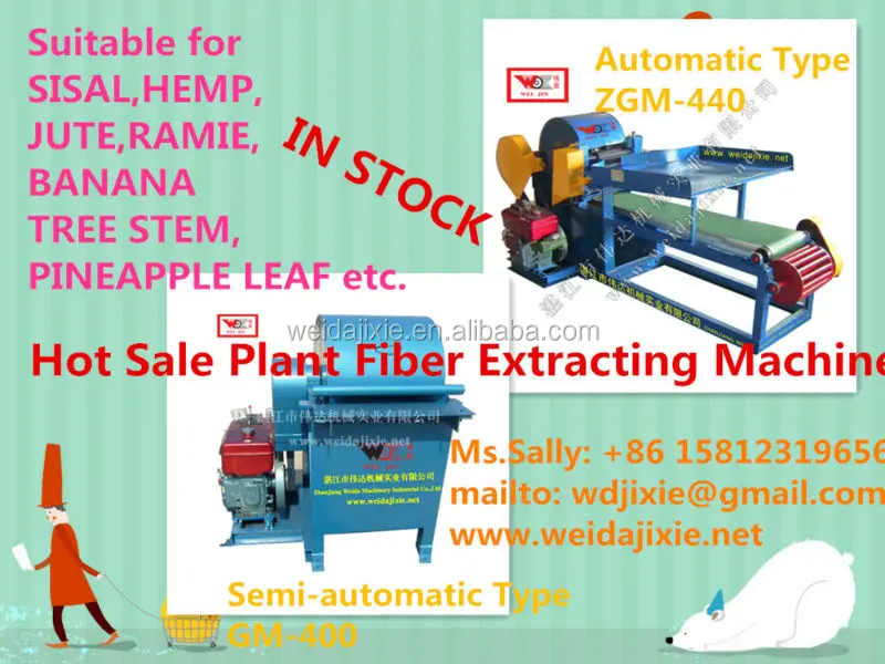 Full Automatic Feeding Sisal Fibre Decorticator Sisal