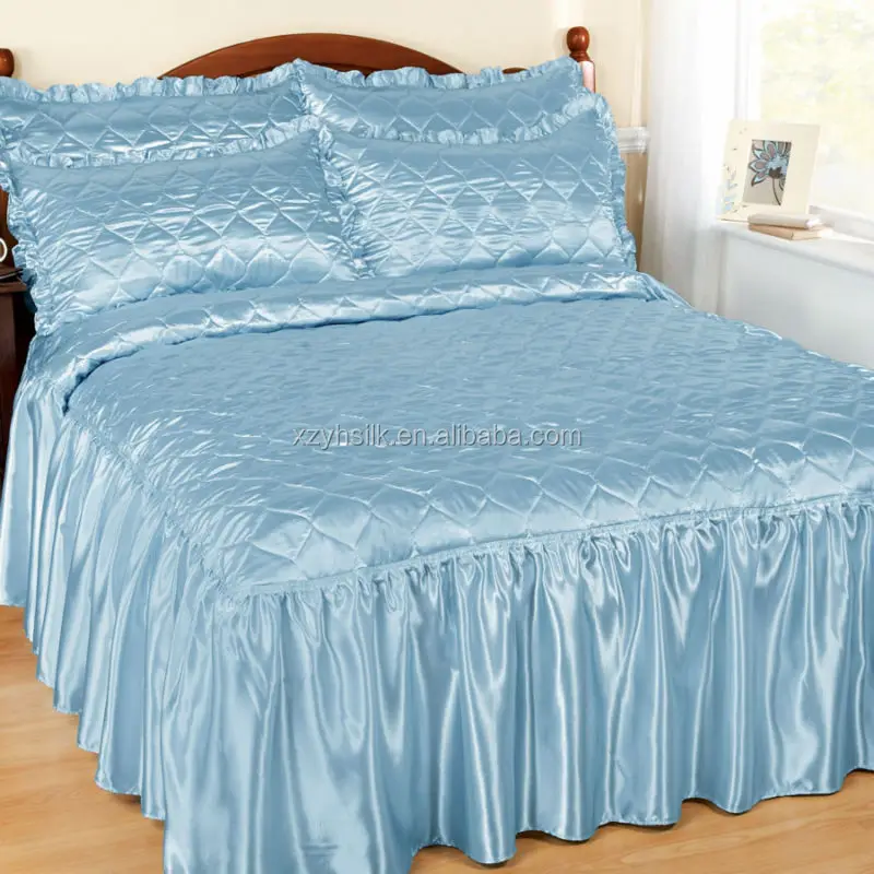 Wholesale 4 Pcs Satin Bedspreads Set Buy Satin Bedspreads,Ruffled