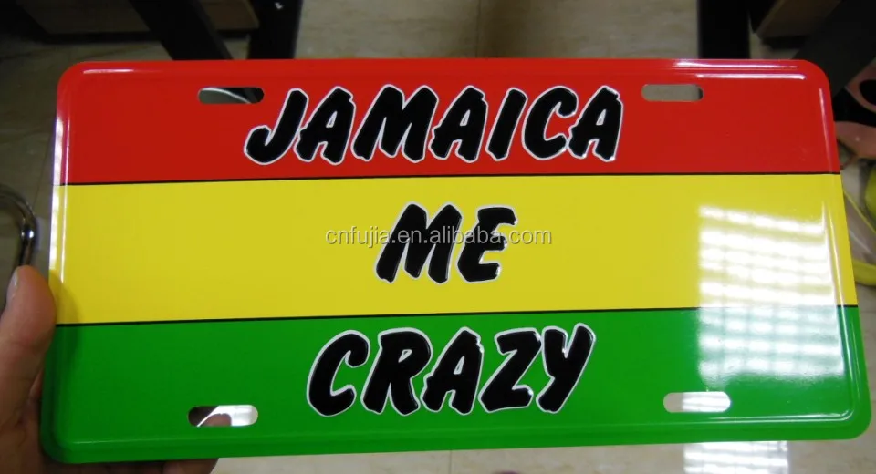 Jamaica Souvenir Custom Embossed Metal License Plates Buy Metal