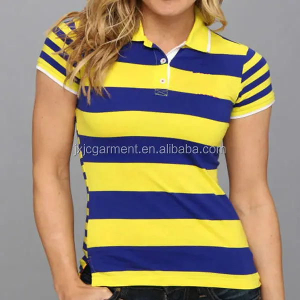 striped polo t shirts women's