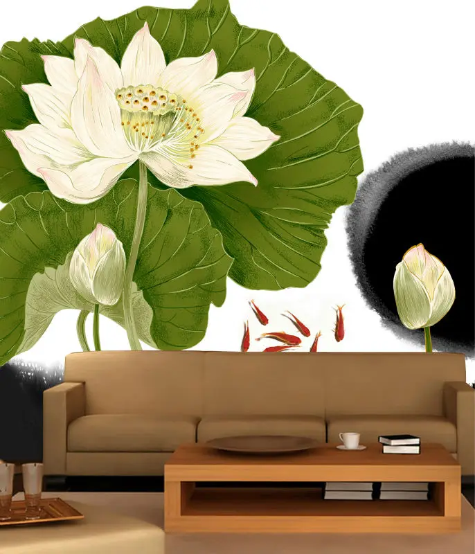 Nature Photo Of Lotus Wallpaper Mural - Buy Natural Photo Background ...