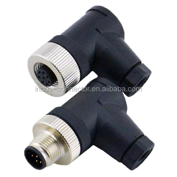 Ip67 Male Female 90 Degree 8 Pin Waterproof M12 Cable - Buy M12 Cable ...