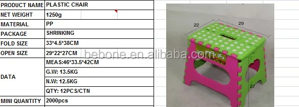 11 INCH Manufacturer supply Cheap Plastic Garden Folding Step Stool With Dots