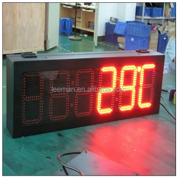 Leeman Ledman Outdoor Led Display Time Temperature Clock Leeman Ledman Outdoor Led Display Time Temperature Clock Digital