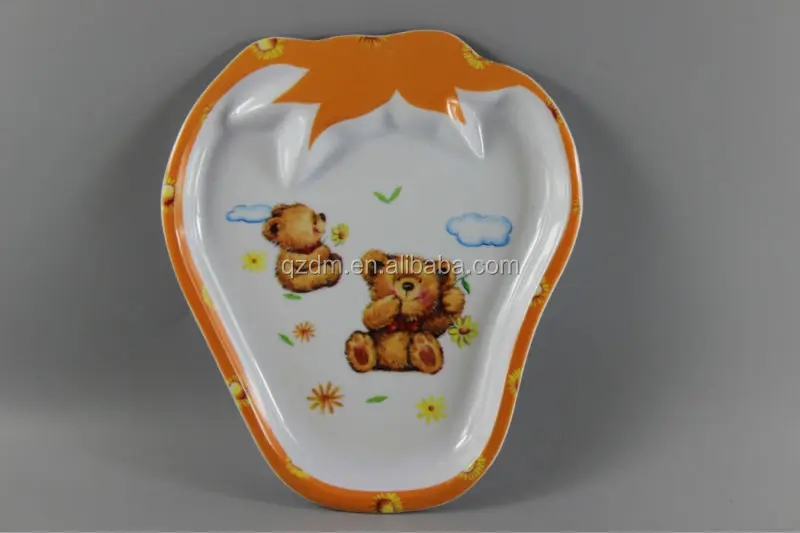 Strawberry Shape Melamine Dinner Plates For Children