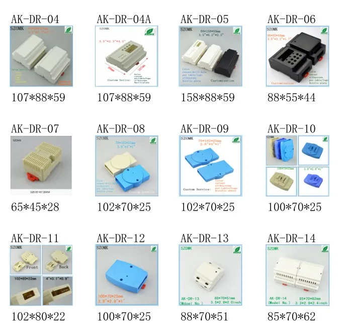 Nhà Cung Cấp Trung Quốc Szomk Vỏ Bọc Điều Khiển Công Nghiệp Ray Din Nhựa ABS Nhỏ Cho Thiết Bị Điện Tử