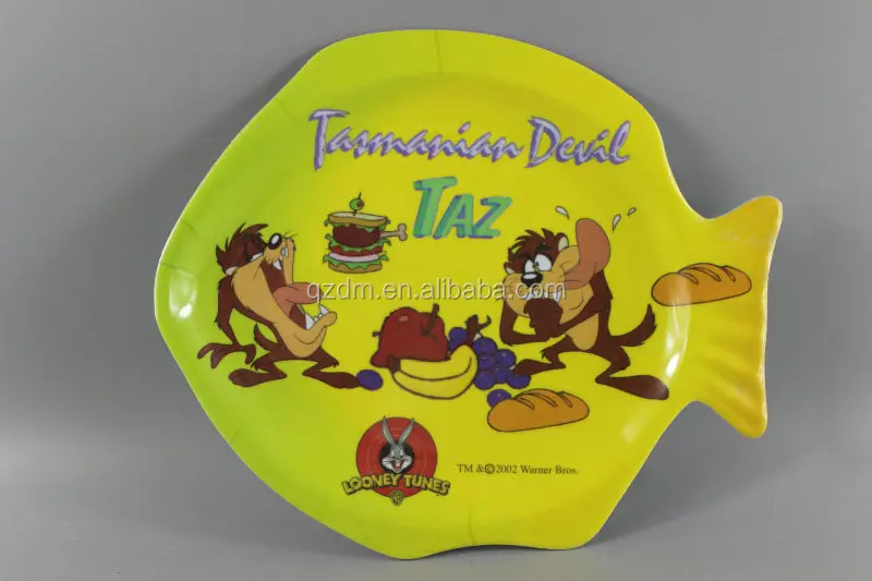100% Melamine Fish Shape Dinner plate for Kid's