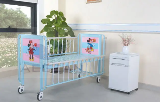 AG-CB003 hospital medical manual children cot decorative metal bed