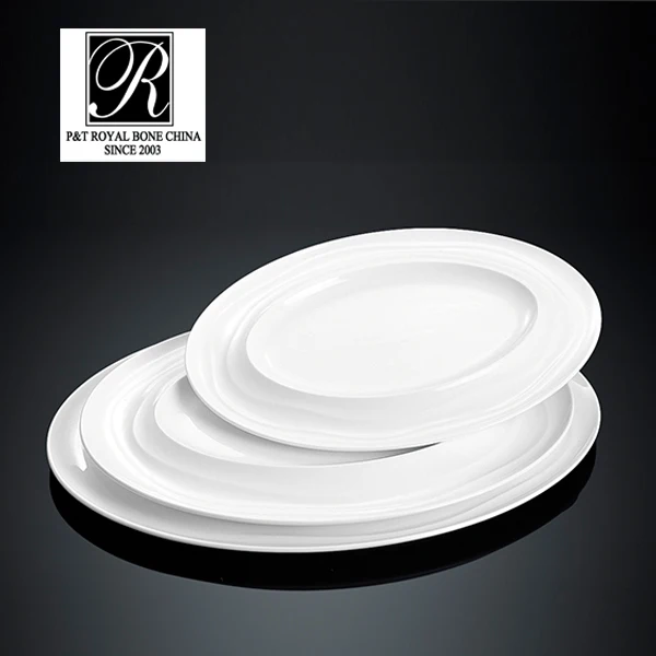 hotel ocean line fashion elegance white porcelain oval soup bowl
