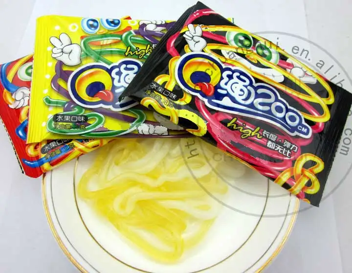 Hot Sale Halal Jelly Noodles Rope 200cm Length Worm Jelly Candy Buy