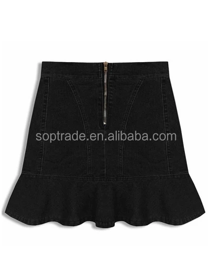 saia jeans plissada