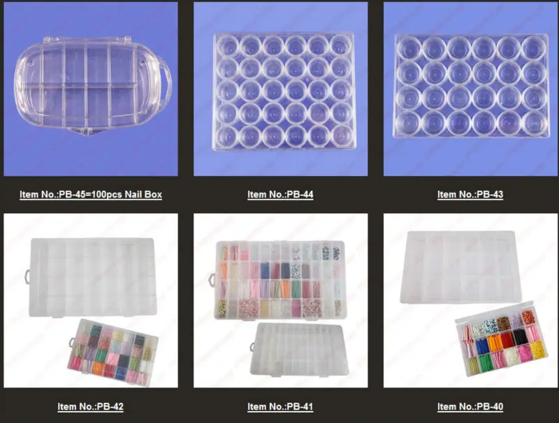 Compartments Plastic False Nail Tips Storage Empty Box Natural Clear