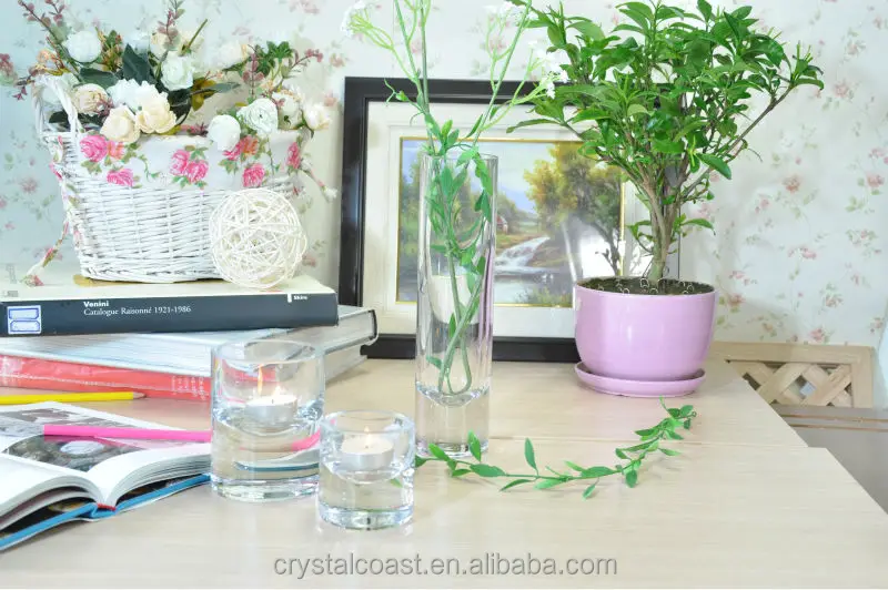 Wholesale Hand Blown Personalized Plain 4 Inch Glass Candle Holders For