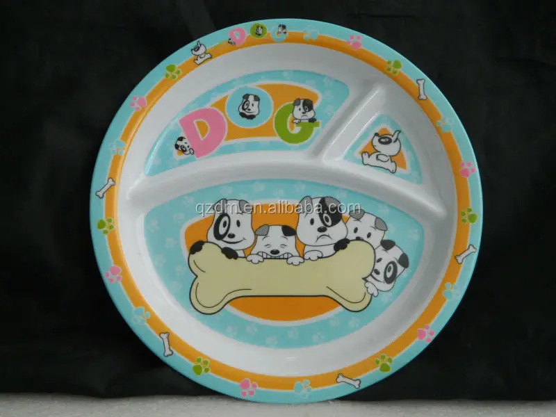 Melamine Baby 3 Divide Plate Kids Candy Dishes