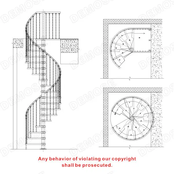 Metallo colonna scala/scala a chiocciola calcolatrice disegni ... Disegno scala a chiocciola
