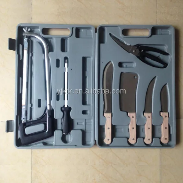 10pcs Professional Quality Butcher's Saw Knife Set Wood Handle In Plastic Case Buy Knife Set