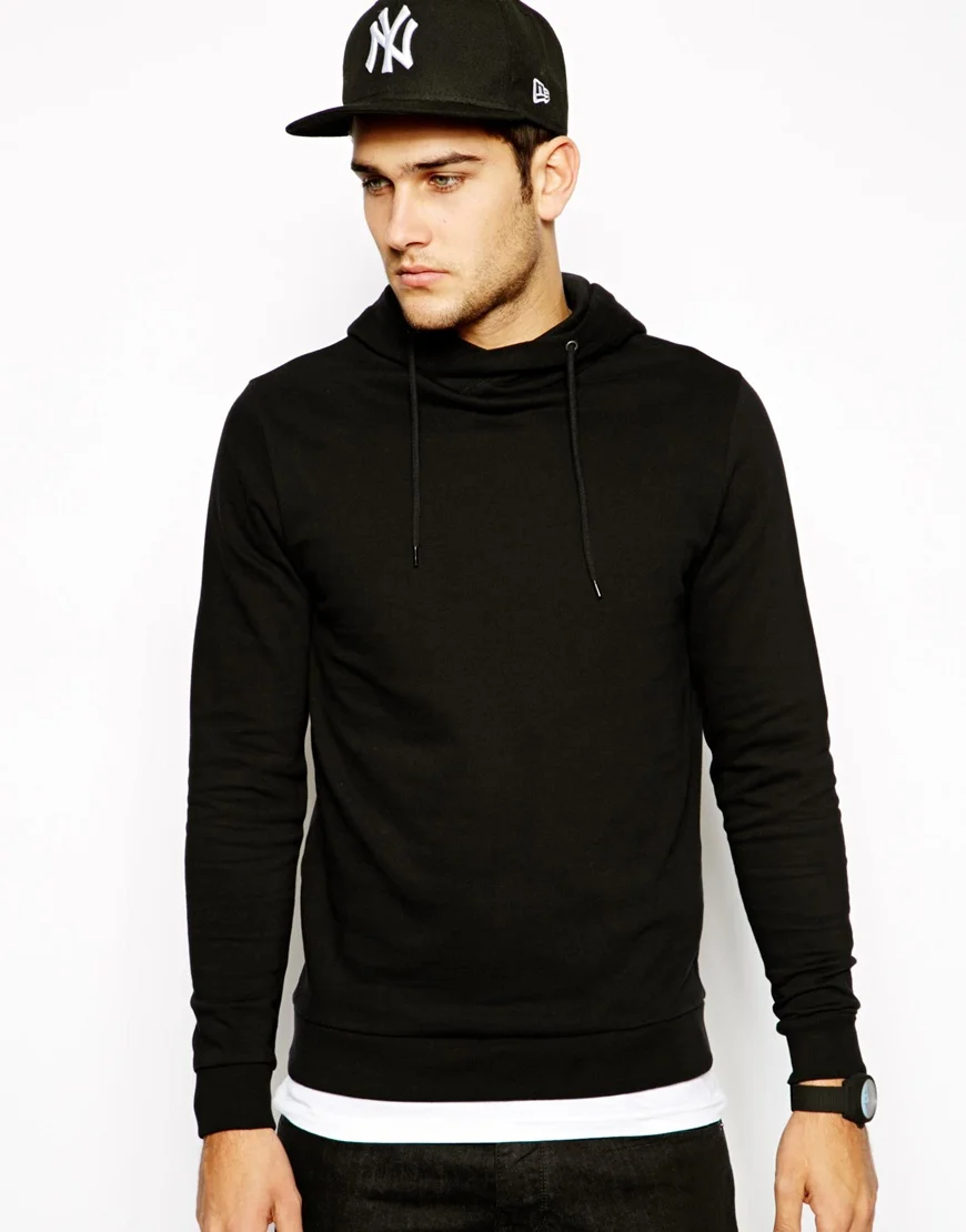 Blank Pullover Hoodie With Crossover Neck - Buy Blank Pullover Hoodie ...