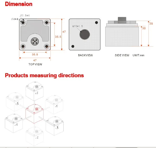 Xyz Axis Direction Three Axis Detection Pressure Sensor With 8g And