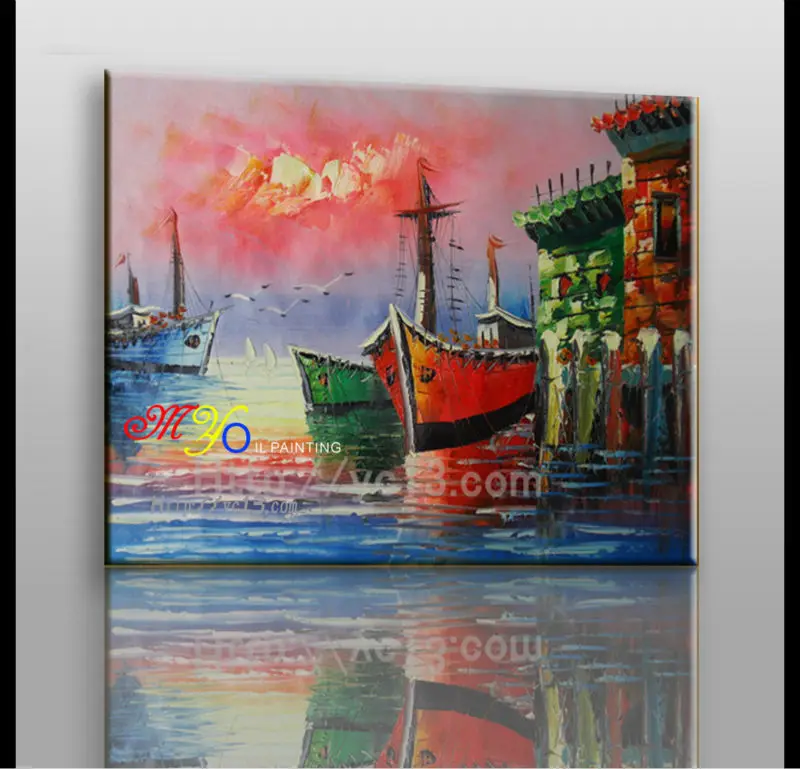 Venise Port Sc ne Tissu De Peinture  Sur  Toile  La Main Jh 