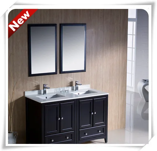 Modern Espresso 48 Inches Double Sink Bathroom Vanity For