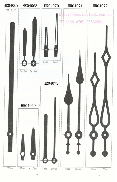 Handmade clock hands custom clock arrows hour hands & minute hands