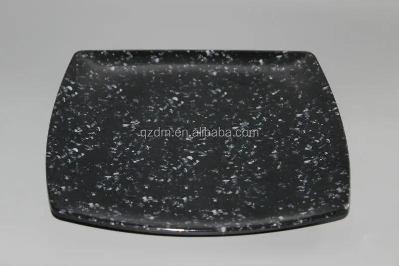 Black Plate , Melamine Square Plate Dessert Plate