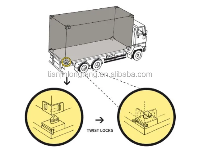 3874 iso standard Container High Chassis Locks Twist Quality Trailer Trailer