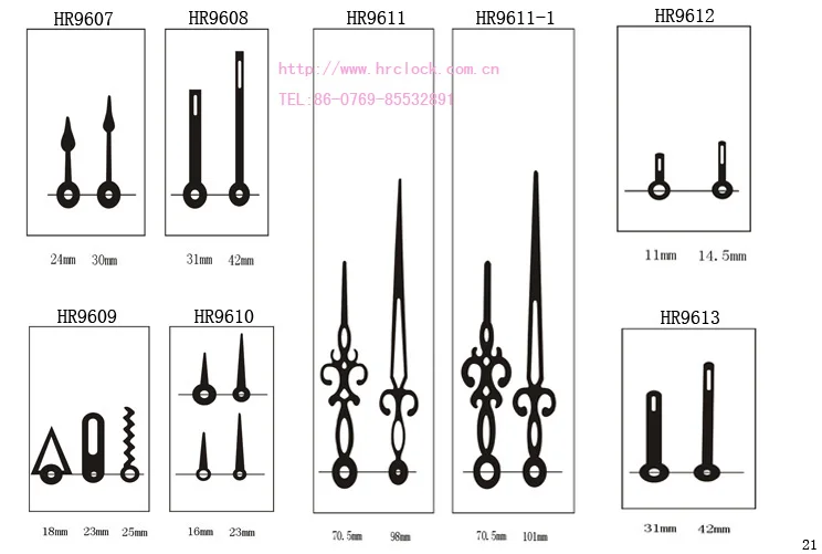 Large clock hands different colors clock hands simple stainless steel